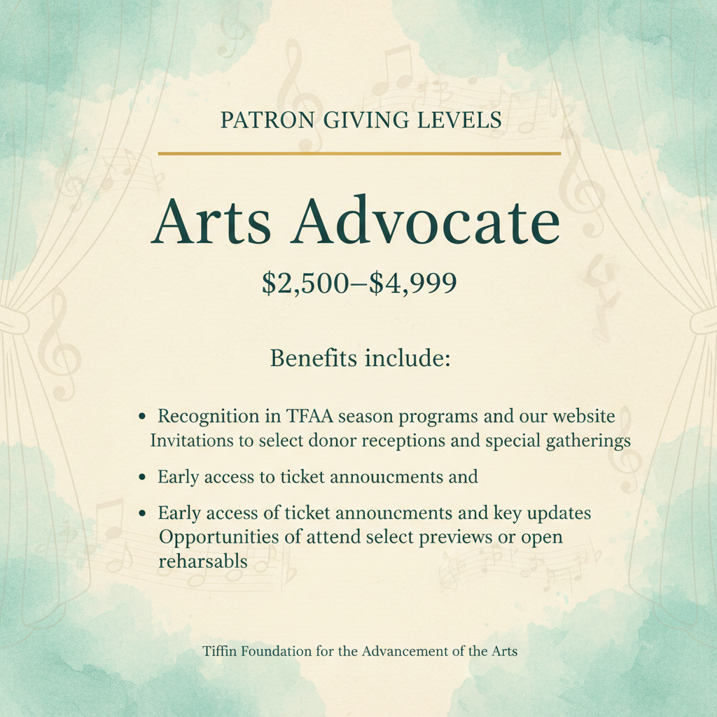 Arts Advocate benefits card