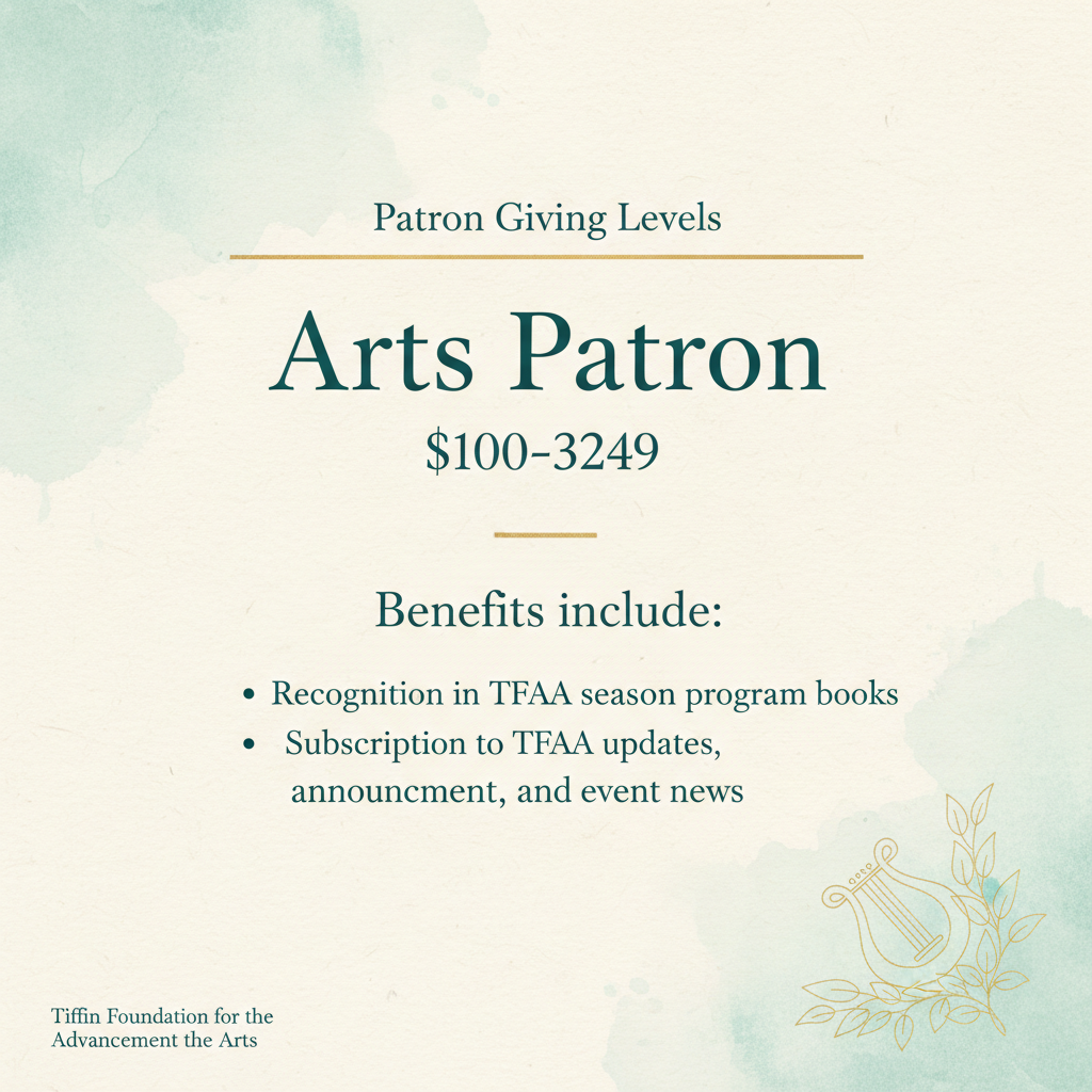 Arts Patron benefits card