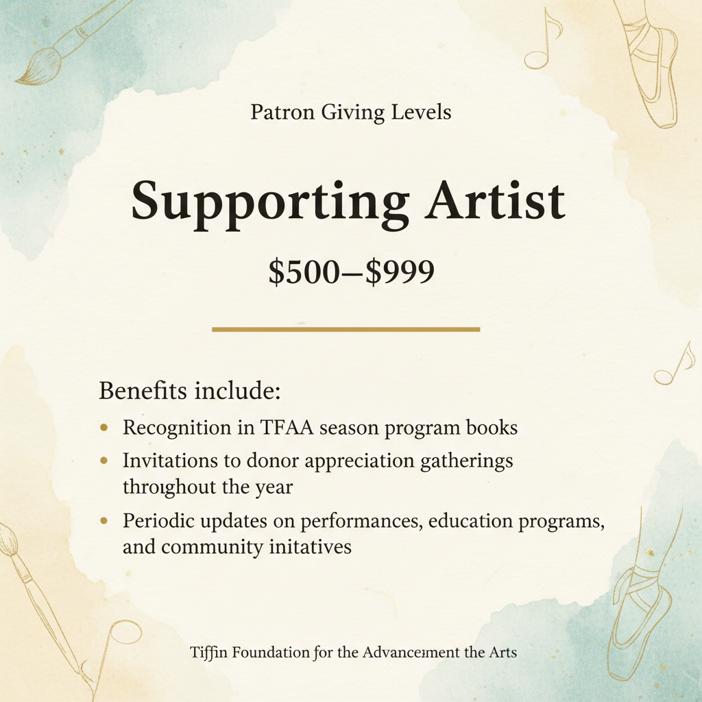 Supporting Artist benefits card